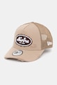 New Era czapka z daszkiem OVAL CANVAS DISTRESS TRUCKER aplikacja beżowy 60771805