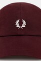 Fred Perry czapka z daszkiem bawełniana HW2295 bordowy SS26
