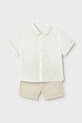 Mayoral komplet z domieszką lnu dziecięcy 1225.3A.Baby.PPY2 beżowy SS26