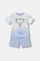 Guess komplet bawełniany niemowlęcy 2-pack nadruk niebieski I6RG08.K8HM4.PPY2