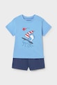 Mayoral komplet bawełniany dziecięcy nadruk niebieski 1671.3H.Baby.PPY2