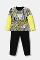 Guess komplet bawełniany dziecięcy nadruk czarny N6RG00.K8HM4.PPY2