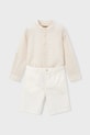 Παιδικό σετ με μια πινελιά λινό Mayoral 3216.5A.Mini.PPY2 μπεζ SS26
