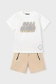 Mayoral komplet bawełniany dziecięcy nadruk beżowy 3606.5G.Mini.PPY2