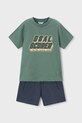 Mayoral komplet bawełniany dziecięcy nadruk zielony 3606.5G.Mini.PPY2