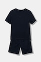 Παιδικό βαμβακερό σετ EA7 Emporio Armani 7B000302.AF10375 σκούρο μπλε SS26