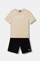 EA7 Emporio Armani komplet bawełniany dziecięcy nadruk beżowy 7B000302.AF10375