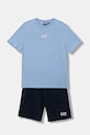 Παιδικό βαμβακερό σετ EA7 Emporio Armani βαμβάκι μπλε 7B000294.AF10378