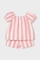 Mayoral komplet bawełniany niemowlęcy 1211.4A.Baby.PPY2 różowy SS26