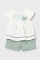 Mayoral komplet bawełniany niemowlęcy 1212.4A.Baby.PPY2 turkusowy SS26
