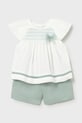 Mayoral komplet bawełniany niemowlęcy 1212.4A.Baby.PPY2 turkusowy SS26