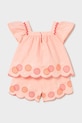 Mayoral komplet bawełniany niemowlęcy 1214.4D.Baby.PPY2 pomarańczowy SS26