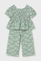 Mayoral komplet bawełniany dziecięcy wzorzyste turkusowy 1513.4C.Baby.PPY2