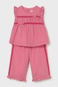 Mayoral komplet bawełniany dziecięcy 1514.4D.Baby.PPY2 różowy SS26
