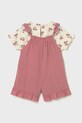 Mayoral komplet bawełniany niemowlęcy 1656.4G.Baby.PPY2 różowy SS26