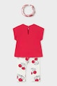 Mayoral komplet bawełniany dziecięcy 1750.4G.Baby.PPY2 czerwony SS26