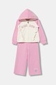 Guess dres bawełniany dziecięcy aplikacja różowy K6RG02.KA6R4.PPY2