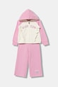 Guess dres bawełniany dziecięcy aplikacja różowy K6RG02.KA6R4.PPY2