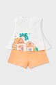 Παιδικό βαμβακερό σετ Mayoral 3228.6L.Mini.PPY2 πορτοκαλί SS26