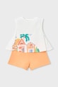 Mayoral komplet bawełniany dziecięcy 3228.6L.Mini.PPY2 pomarańczowy SS26