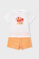Mayoral komplet bawełniany dziecięcy nadruk pomarańczowy 3231.6M.Mini.PPY2