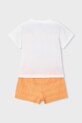 Mayoral komplet bawełniany dziecięcy 3231.6M.Mini.PPY2 pomarańczowy SS26