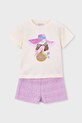 Mayoral komplet bawełniany dziecięcy nadruk fioletowy 3231.6M.Mini.PPY2
