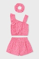 Παιδικό βαμβακερό σετ Mayoral 3233.6N.Mini.PPY2 ροζ SS26