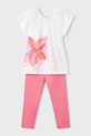 Mayoral komplet bawełniany dziecięcy 3723.6A.Mini.PPY2 różowy SS26