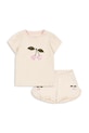 Konges Sløjd komplet bawełniany dziecięcy FAMO FRILL SET GOTS nadruk beżowy KS104803.PPY2