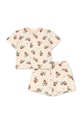 Konges Sløjd komplet bawełniany dziecięcy LIN TEE SET GOTS wzorzyste beżowy KS104935.PPY2