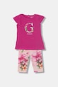 Guess komplet codzienny niemowlęcy bawełniany z elastanem różowy A6GG05.K6YW4.PPY2.M