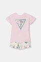 Guess komplet codzienny dziecięcy bawełniany różowy K6GG02.K6YW4.PPY2.M