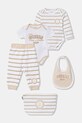 Guess komplet bawełniany niemowlęcy 5-pack wzorzyste beżowy H6RW06.K85Z1.PPY2
