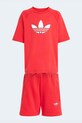 adidas Originals komplet bawełniany dziecięcy KD5762 czerwony SS26