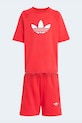 adidas Originals komplet bawełniany dziecięcy KD5762 czerwony SS26