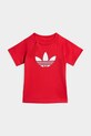 adidas Originals komplet bawełniany dziecięcy KD1035 czerwony SS26