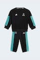 Detská bavlnená tepláková súprava adidas Performance MERCEDES pletenina čierna KE5933