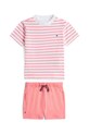 Tommy Hilfiger komplet codzienny dziecięcy bawełniany różowy KN0KN02379.PPY2