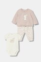 United Colors of Benetton komplet niemowlęcy bawełniany z elastanem różowy 366PAK01P.W.Stagionale