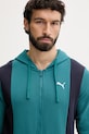 Puma komplet dresowy męski bawełniany Hooded Sweat suit 691769 turkusowy