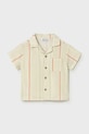 Παιδικό βαμβακερό πουκάμισο Mayoral 1113.3C.Baby.PPY2 μπεζ SS26