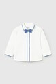 Παιδικό πουκάμισο με λινό Mayoral μακρύ λευκό 1115.3A.Baby.PPY2