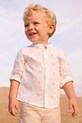 Mayoral koszula z dodatkiem lnu dziecięca casual biały 1116.3B.Baby.PPY2