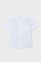Mayoral koszula z dodatkiem lnu dziecięca casual biały 3113.5A.Mini.PPY2