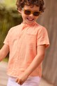 Παιδικό πουκάμισο με λινό Mayoral casual πορτοκαλί 3113.5A.Mini.PPY2