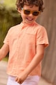 Παιδικό πουκάμισο με λινό Mayoral casual πορτοκαλί 3113.5A.Mini.PPY2