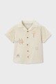 Mayoral cămașă de bumbac pentru copii 3114.5D.Mini.PPY2 bej SS26