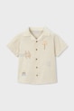 Mayoral cămașă de bumbac pentru copii 3114.5D.Mini.PPY2 bej SS26