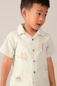 Mayoral cămașă de bumbac pentru copii 3114.5D.Mini.PPY2 bej